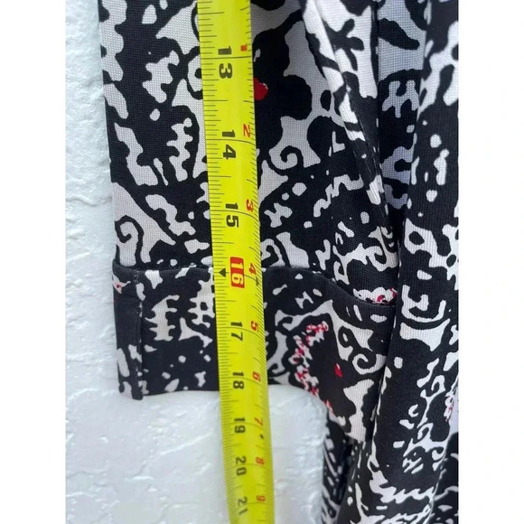 Diane Von Furstenberg Womens 3/4 Sleeve Collared Silk Shift Dress Black Floral 4 - Picture 10 of 12